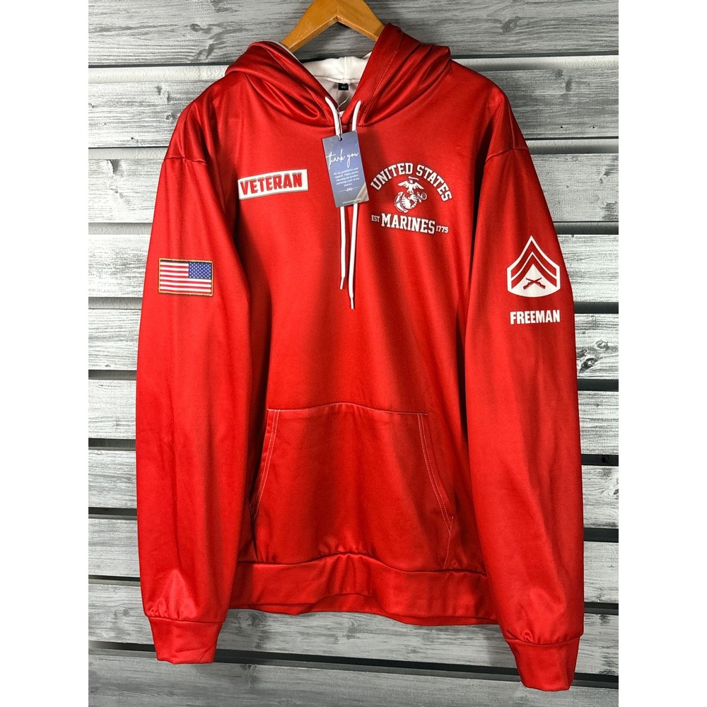🎉 (Women’s XL) I Am Not Most Women Red Veteran Hoodie - Picture 2 of 8